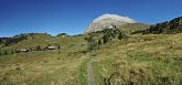 148 Alle nostre spalle panoramica sul Sasso Piatto e Rifugio Zallinger